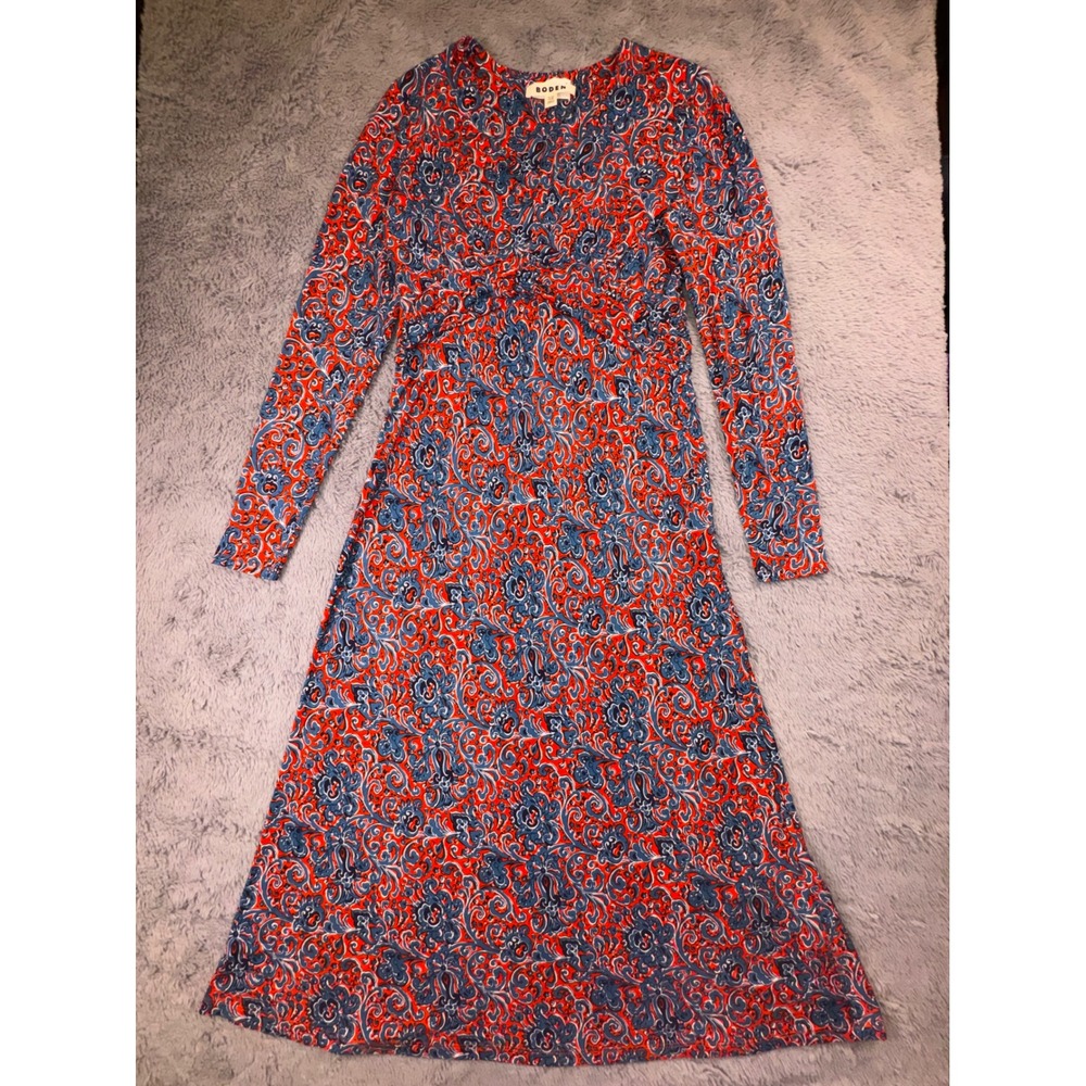 Boden Elodie Empire Midi Dress
Fiesta Orange Botanic Terrace Women's 12 Stretch - Picture 2 of 16